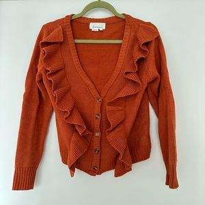 Anthropologie Cardigan with Ruffle Detail